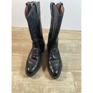 Vintage Vibram Leather Cowboy Boots Men’s Size 9D USA Made | Worn Repair Needed